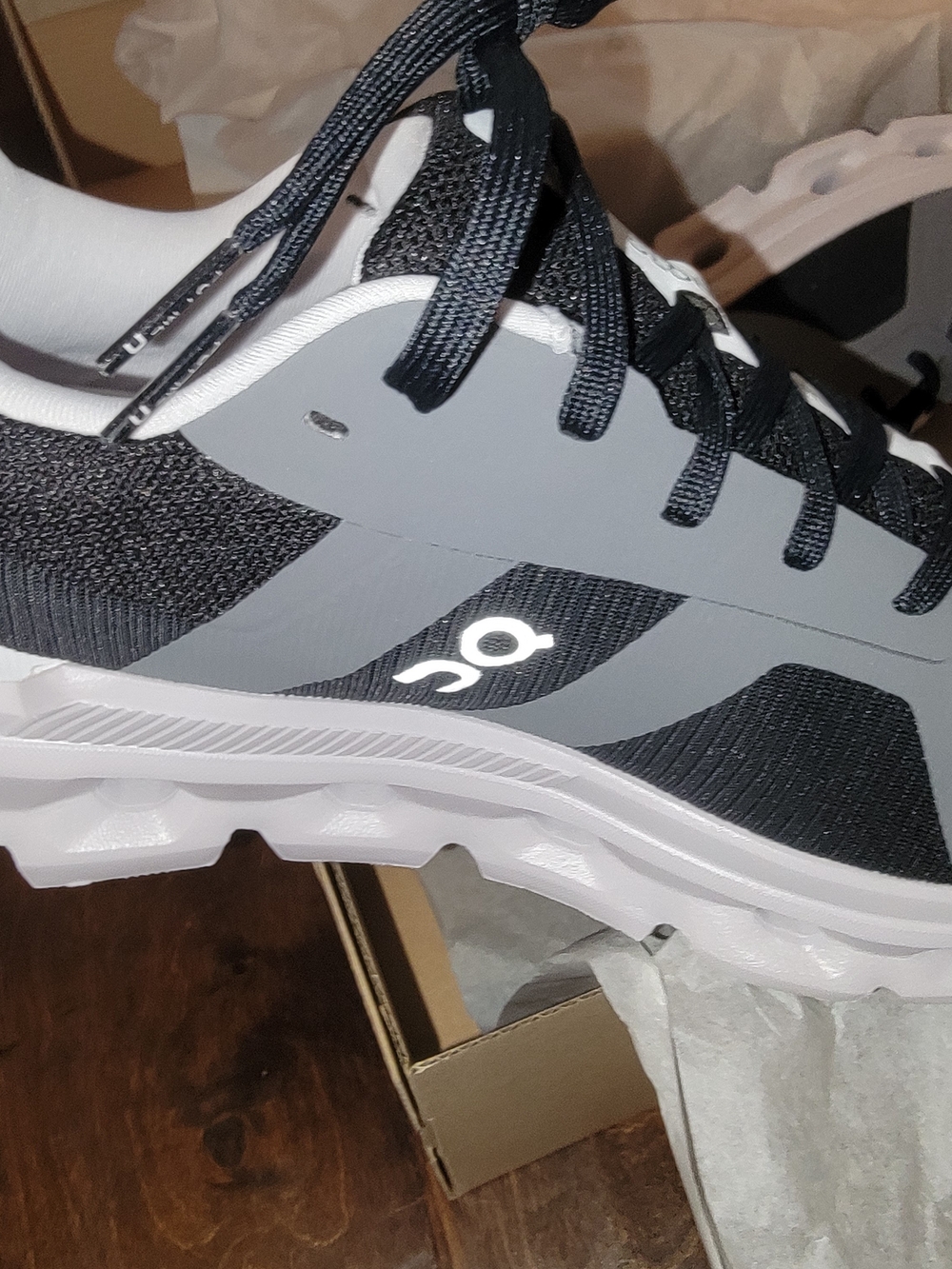 On Women’s Cloudrunner Athletic Shoes - Black & Gray - Picture 5 of 8